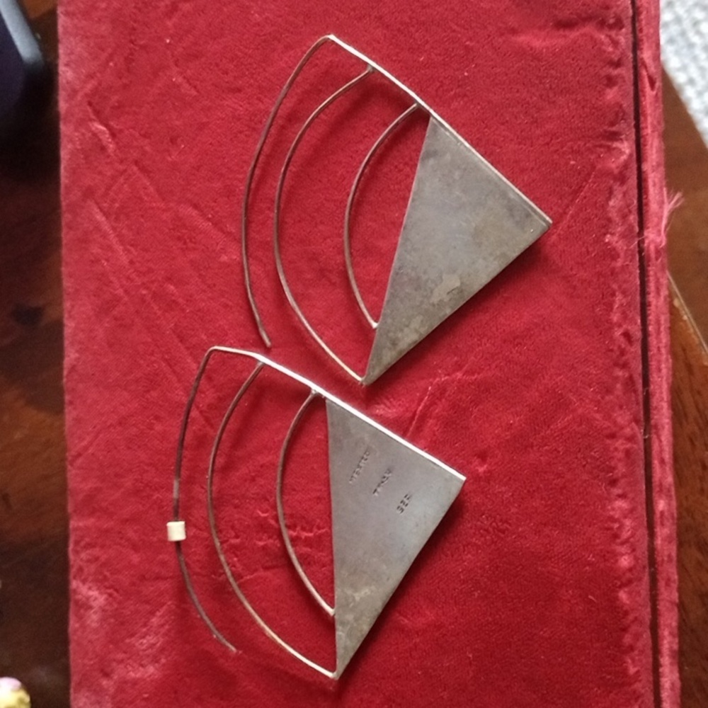 Silver Funky Geometric Shape Earrings